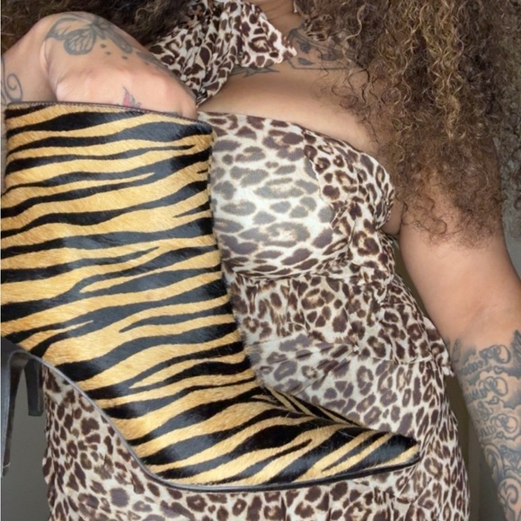 ❌ SOLD❌Antonio Melani Calf Hair Animal Print Ankle Boots Size 8 - Picture 1 of 9